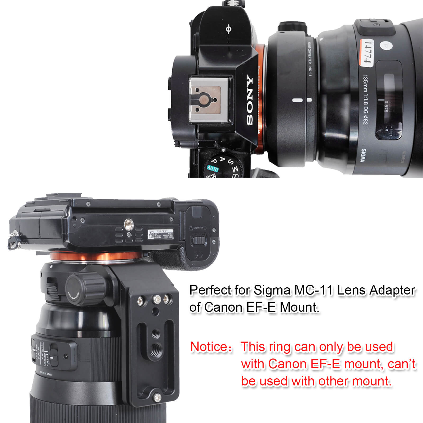Lens Bracket Tripod Mount Ring for Sigma MC-11 Lens Adapter of Canon EF-E Mount